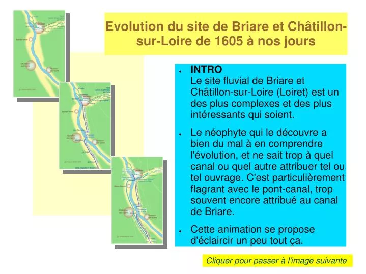 evolution du site de briare et ch tillon sur loire de 1605 nos jours