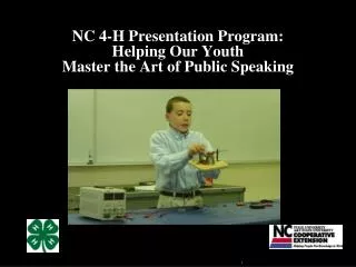 NC 4-H Presentation Program: Helping Our Youth Master the Art of Public Speaking