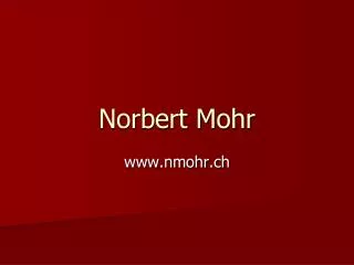 norbert mohr