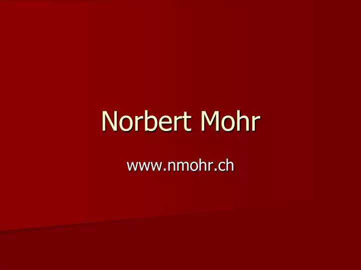norbert mohr