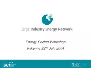 Energy Pricing Workshop Kilkenny 22 nd July 2004