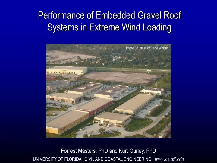 performance of embedded gravel roof systems in extreme wind loading