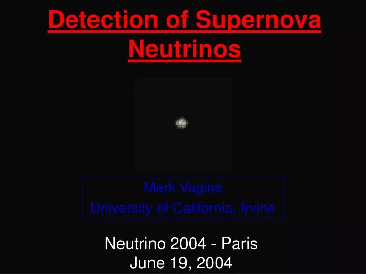 detection of supernova neutrinos