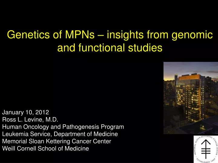 genetics of mpns insights from genomic and functional studies
