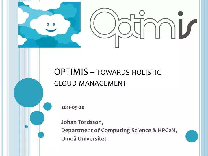 optimis towards holistic cloud management