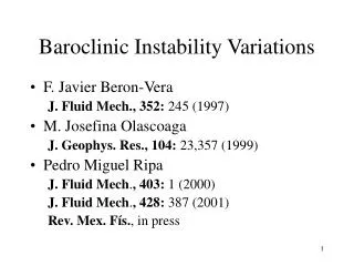 Baroclinic Instability Variations