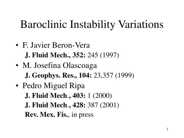 baroclinic instability variations