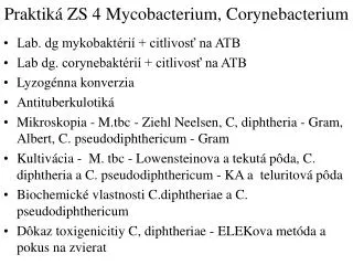 praktik zs 4 mycobacterium corynebacterium
