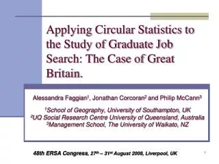 Applying Circular Statistics to the Study of Graduate Job Search: The Case of Great Britain.