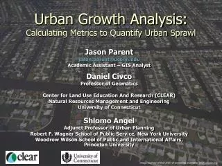 Urban Growth Analysis: Calculating Metrics to Quantify Urban Sprawl