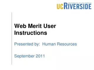 Web Merit User Instructions