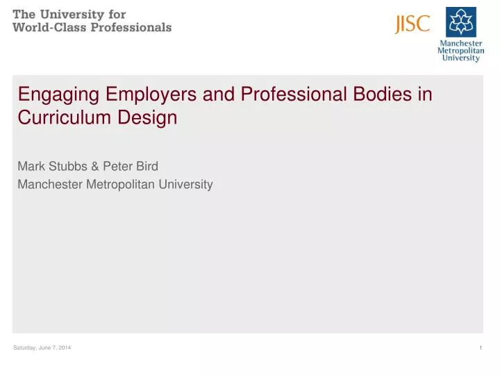 engaging employers and professional bodies in curriculum design