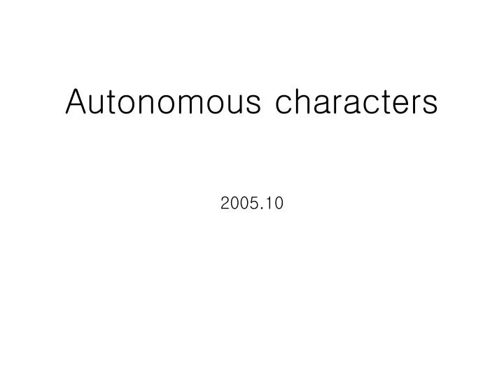 autonomous characters