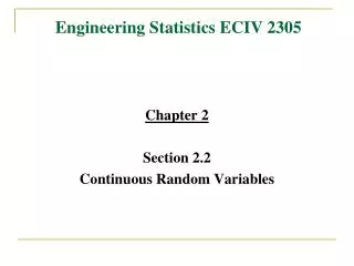 Engineering Statistics ECIV 2305