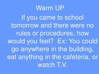Warm UP