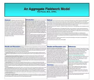 an aggregate fieldwork model pat precin m s otr l