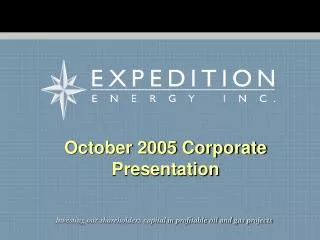 October 2005 Corporate Presentation