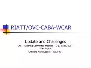 RIATT/OVC-CABA-WCAR