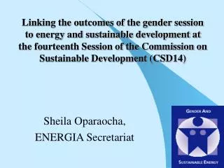 Sheila Oparaocha, ENERGIA Secretariat