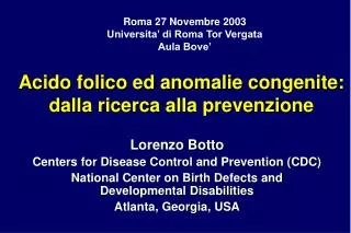 acido folico ed anomalie congenite dalla ricerca alla prevenzione