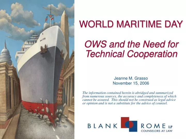 world maritime day ows and the need for technical cooperation
