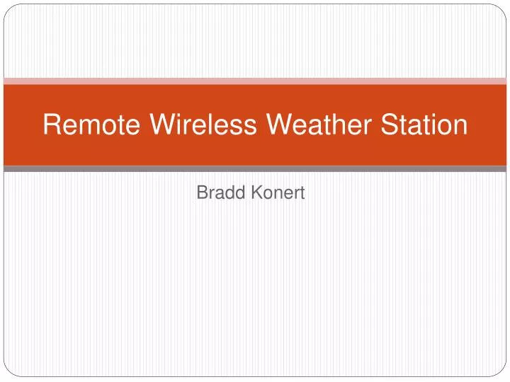 remote wireless weather station