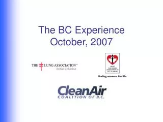 The BC Experience October, 2007