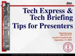 Tech Express &amp; Tech Briefing Tips for Presenters
