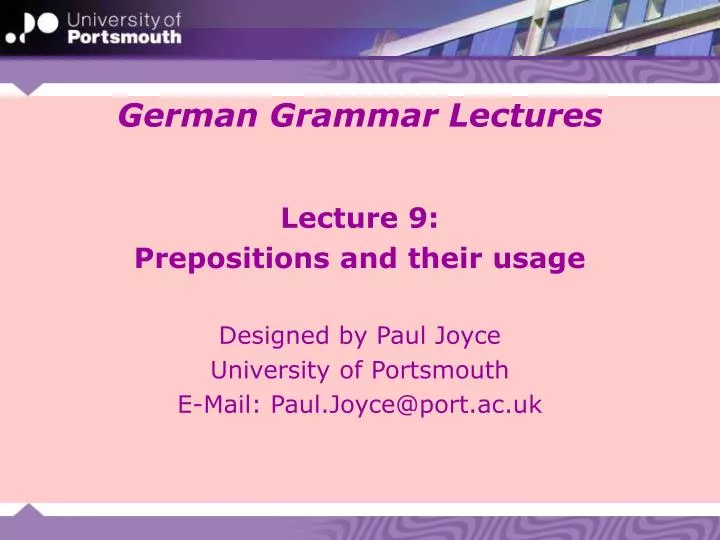 german grammar lectures