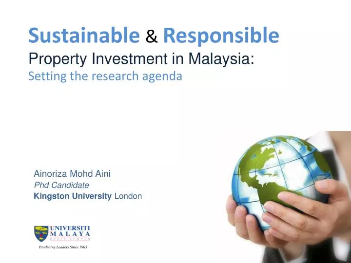 sustainable responsible property investment in malaysia setting the research agenda