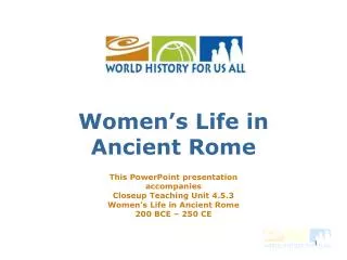 Women’s Life in Ancient Rome