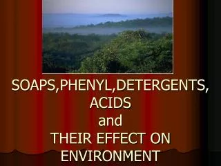 SOAPS,PHENYL,DETERGENTS, ACIDS and THEIR EFFECT ON ENVIRONMENT