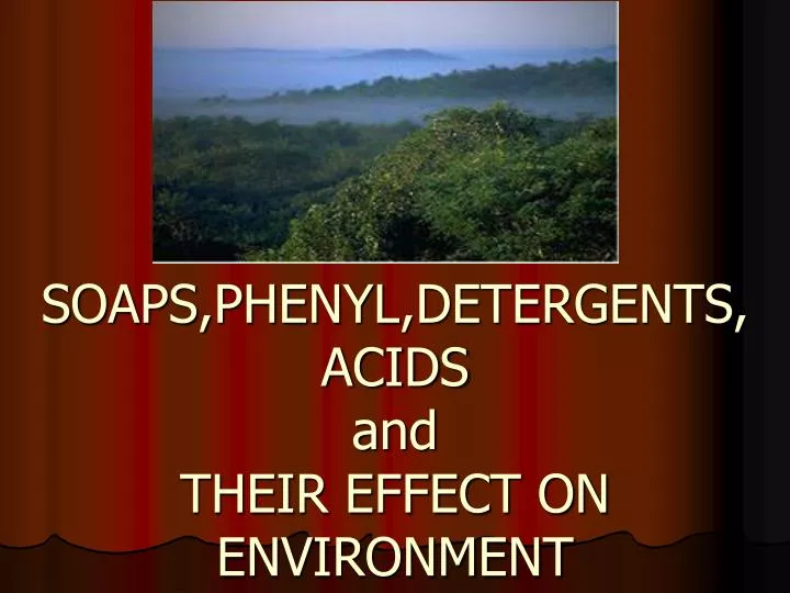 soaps phenyl detergents acids and their effect on environment
