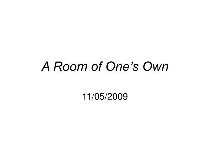 a room of one s own