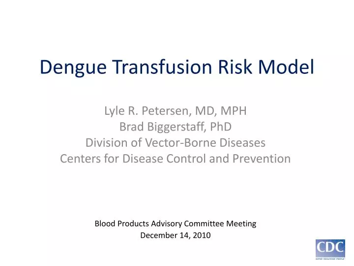 dengue transfusion risk model