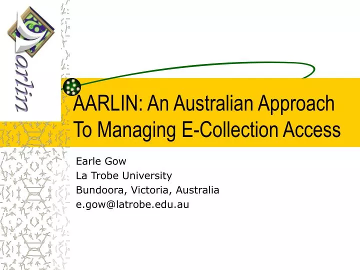 aarlin an australian approach to managing e collection access
