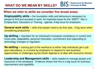 WHAT DO WE MEAN BY SKILLS?