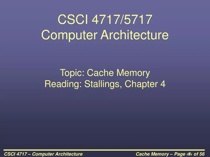 csci 4717 5717 computer architecture