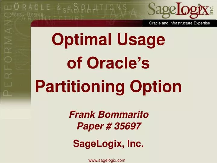 optimal usage of oracle s partitioning option