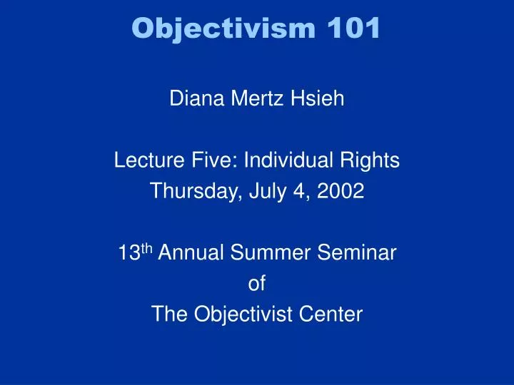 objectivism 101