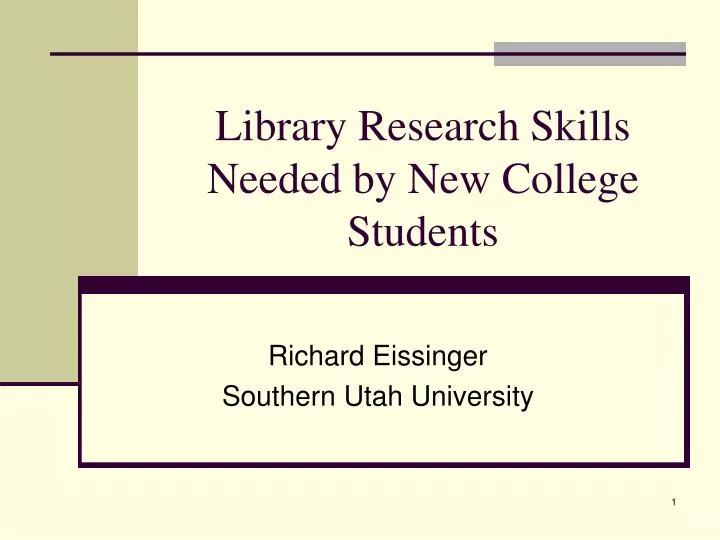 library research skills needed by new college students