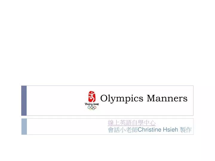 olympics manners