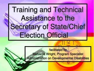 Training and Technical Assistance to the Secretary of State/Chief Election Official