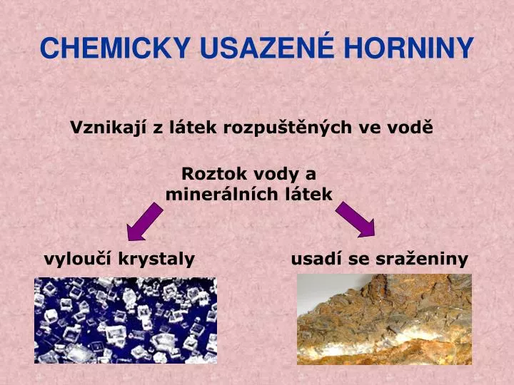 chemicky usazen horniny