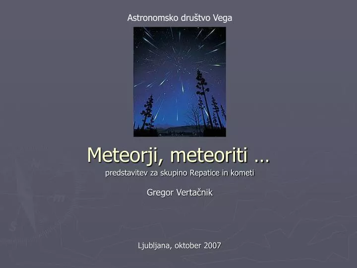 meteorji meteoriti