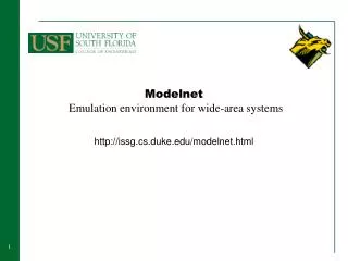 Modelnet Emulation environment for wide-area systems