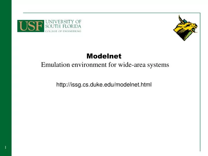 modelnet emulation environment for wide area systems