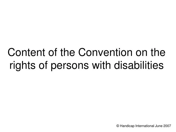 content of the convention on the rights of persons with disabilities