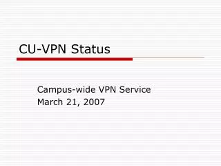 CU-VPN Status