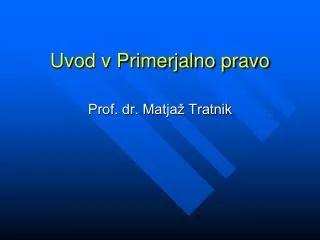 uvod v primerjalno pravo